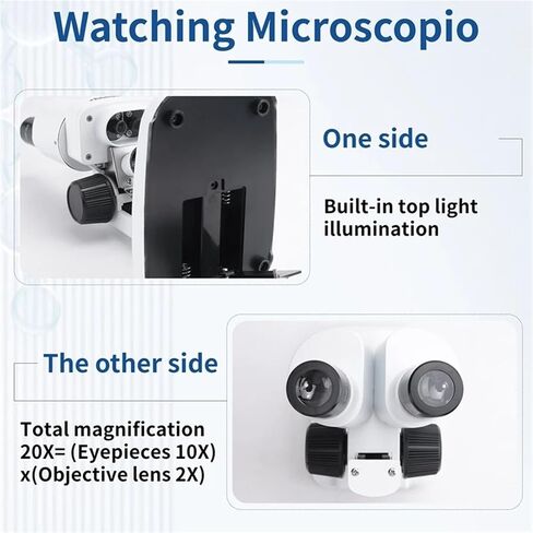 Lab Microscope, 20X Stereo Microscope Binocular with LED for PCB Soldering Tool Mobile Phone Repair Slides Mineral Watching Microsc for Labs & Medicine in Kuwait
