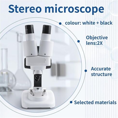 Lab Microscope, 20X Stereo Microscope Binocular with LED for PCB Soldering Tool Mobile Phone Repair Slides Mineral Watching Microsc for Labs & Medicine in Kuwait