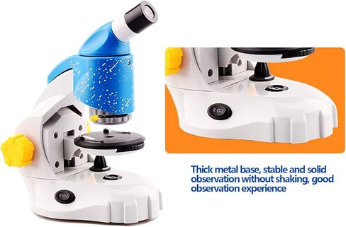 Kids Beginner Microscope can Directly Observe Objects Observe Specimens ABS Material 1.6-8X Focusing Rod Continuous Zoom Can Be Connected to Mobile Phones Suitable for 5-12 Years Old (Package two) in Kuwait