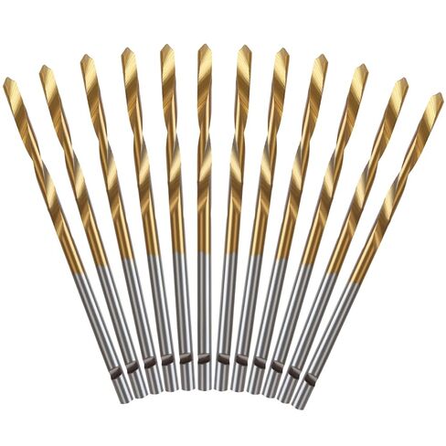 Mini Twist Drill Bits Set - 12Pcs 0.5mm-2.0mm Micro Wood Drill Bit 2.35 Shank Titanium Coated HSS Engraving Drill Bits Hole Drilling Tool for DIY Resin, Beads, Jewelry (12) in Saudi Arabia