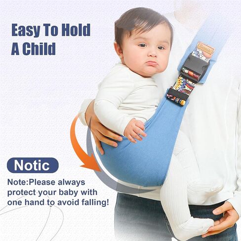 Baby Sling Carrier,Baby Sling Carrying 10-30 lbs(Ebony Check) | Adjustable Size for growing baby,Lightweight,Easy to Store,Front & Rear Safety Buckle Design,Travel, Camping,Shopping in Kuwait