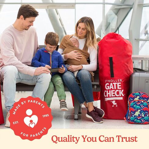 J.L. Childress Gate Check Bag for Umbrella Strollers - Travel Bag for Airplane, Fits Most Single Umbrella Baby Strollers, Airport Accessories for Gate Check, Flying Essentials - Red in Kuwait