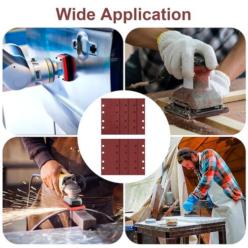Sand Paper Sheets, 8 Holes Hook & Loop Sandpaper Sanding Sheet Assorted for 1/3 Sheet Sander, 60/80/120/180/320/600/800/1000 Grits Sandpaper for Wood Metal Crafts Plaster and Other Surfaces (40) in Kuwait