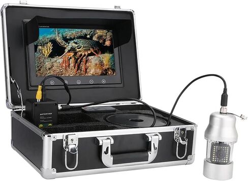 Underwater Camera, 9 Inch 50m 100m Underwater Fishing Video Camera Fish Finder IP68 Waterproof 38 LEDs 360 Degree Rotating(38 LEDs 100M Cable) in Kuwait