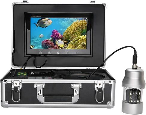 Underwater Camera, 9 Inch 50m 100m Underwater Fishing Video Camera Fish Finder IP68 Waterproof 38 LEDs 360 Degree Rotating(38 LEDs 100M Cable) in Kuwait