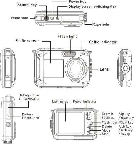Kadimendium 10FT Water Underwear Camera with Dual Screens and Shoot While Charging Function in Kuwait