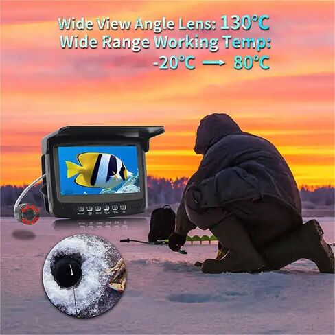 Underwater Camera, 4.3Inch 1000TVL Underwater Submarine Camera Ice -ishing Camera Fish Finder AV Endoscope(50M) in Kuwait