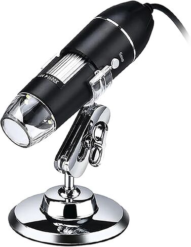 ZJchao USB Digital Microscope Camera, 1600X Magnification 1080P HD Video Recording with 8 Dimmable LEDs for PC Phone Circuit Board Jewelry Inspection (1) in Kuwait
