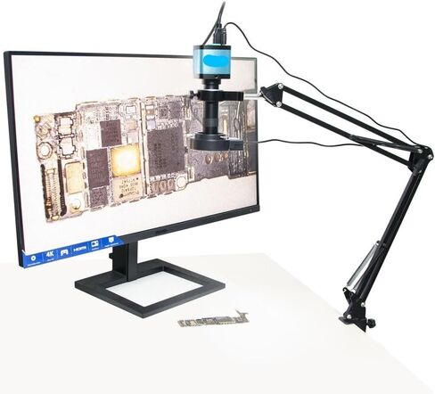 4K 48MP 1080P HDMI USB Industrial Video Microscope Camera 130X Zoom C Mount Lens Cantilever Stand for Digital Image Acquisition (Color : 130X Lens) in Kuwait