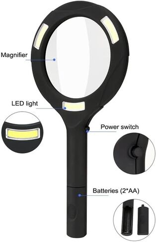 Microscope Kit Handheld 3X Illuminated Magnifier Microscope with 3 LED Microscope Lens Adapters in Kuwait