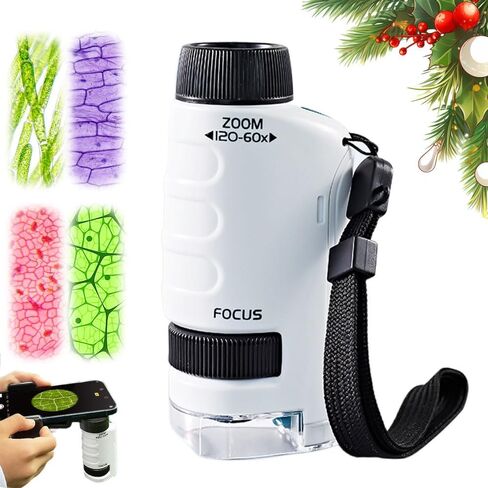 Pocket Microscope for Kids, 2026 New Educational Mini Microscope - Portable Handheld Microscope Kit for Home School Lab, Biology Science Education - Christmas Stocking Stuffers, Birthday Gifts (Green) in Kuwait