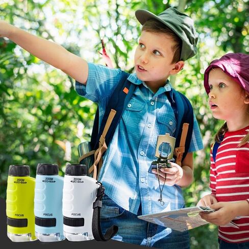 Pocket Microscope for Kids, 2026 New Educational Mini Microscope - Portable Handheld Microscope Kit for Home School Lab, Biology Science Education - Christmas Stocking Stuffers, Birthday Gifts (Green) in Kuwait