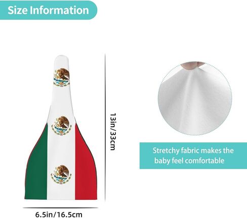 Flag of Mexico Baby Beanie Hat 0-6 Months Soft Stretchy Newborn Knot Cap Unisex Infant Hat Black in Kuwait