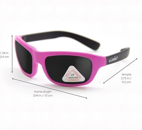Kushies Kid Size Dupont Rubber Sunglasses with Polycarbonate Lenses (Newborn, Pink) in Kuwait