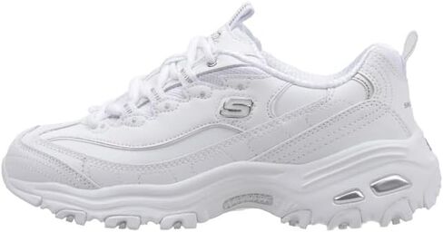 Skechers Women's D'Lites Fresh Start Sneaker, White/Silver, 5.5 in Kuwait