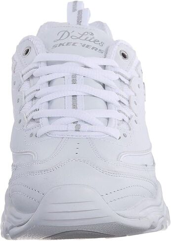 Skechers Women's D'Lites Fresh Start Sneaker, White/Silver, 5.5 in Kuwait
