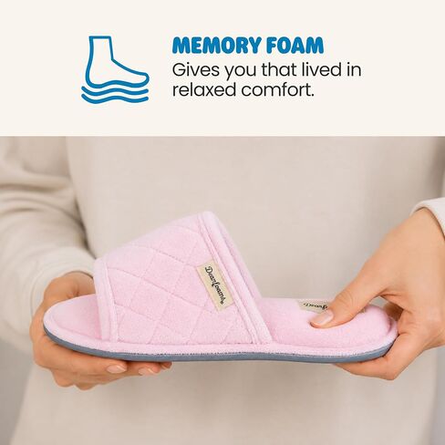 Dearfoams womens Slipper Memory Foam Summer House Shoe Beatrice Terry Slide in Kuwait