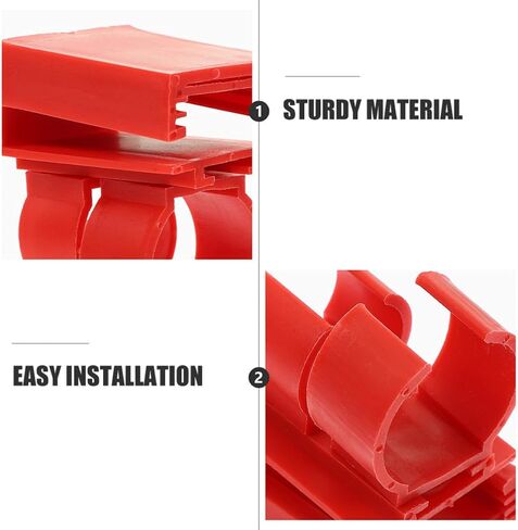 Cabilock 4 Pcs Aquarium Light Bracket Clip for Fish Tank LED Submersible Lights Holder with Sturdy Abs Material and Red Color Practical Fixing Clamp and Air Hose Tubes in Kuwait