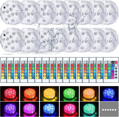 16 Pack Submersible LED Lights with Remote Waterproof Pool Underwater LED Light Battery Operated Bathtub16 Color Changing Lamp for Tub Pool Pond Vase Aquarium Decoration in Kuwait