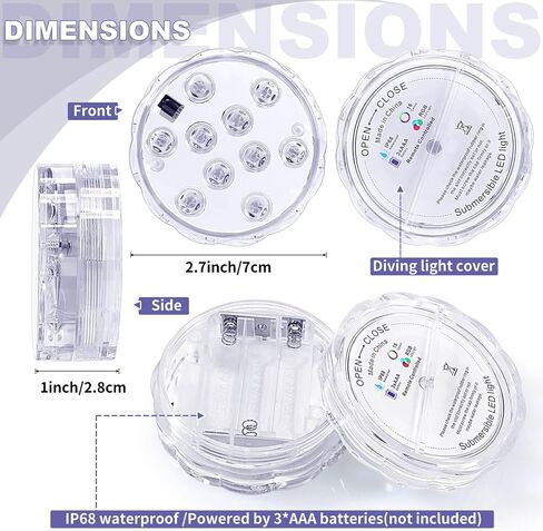 16 Pack Submersible LED Lights with Remote Waterproof Pool Underwater LED Light Battery Operated Bathtub16 Color Changing Lamp for Tub Pool Pond Vase Aquarium Decoration in Kuwait