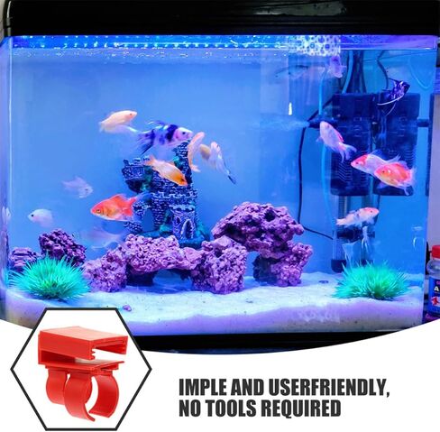NOLITOY 4 Pcs Red Abs Aquarium Light Bracket for LED Submersible Lights, Stable and Reliable Fish Tank Mount with Suction Cups, Aesthetic and Practical Holder for Secure Installation in Kuwait