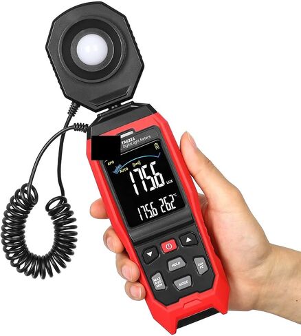 Lux Meter, Light Meter Digital Illumination Photometer Illuminance 0-200000 Lux Handheld Ambient Temperature Measuring Instrument,for Grow Plants/Photography in Kuwait