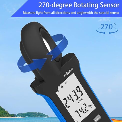 Lux Meter, Light Meter 5000A Digital Lux 0.1 to 400000 Wide Ran Fc Unit Switch MAX MIN Recording Built in Display,for Grow Plants/Photography in Kuwait