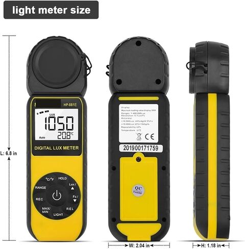 Lux Meter, Light Meter Digital Lux 881E 1-300000Lux Independent Sensor with LCD for Intensity Measurement,for Grow Plants/Photography in Kuwait