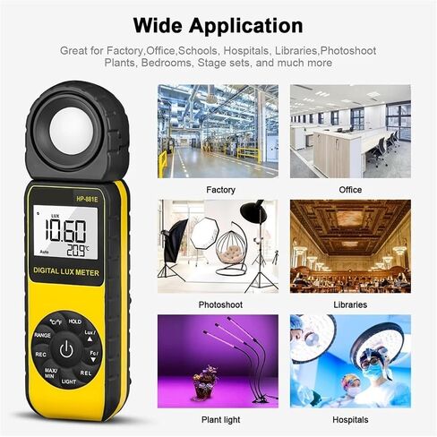 Lux Meter, Light Meter Digital Lux 881E 1-300000Lux Independent Sensor with LCD for Intensity Measurement,for Grow Plants/Photography in Kuwait