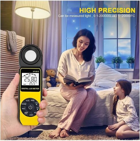 Lux Meter, Light Meter Digital Lux 881E 1-300000Lux Independent Sensor with LCD for Intensity Measurement,for Grow Plants/Photography in Kuwait