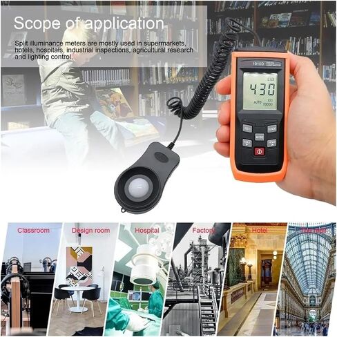 Lux Meter, Light Meter Handheld Digital LCD Photography Luminometer Max Min 0-200000 LUX Photometer Illuminance Tester Luxometro,for Grow Plants/Photography in Kuwait
