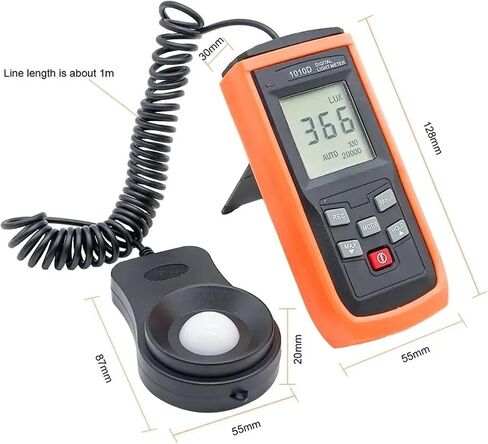 Lux Meter, Light Meter Handheld Digital LCD Photography Luminometer Max Min 0-200000 LUX Photometer Illuminance Tester Luxometro,for Grow Plants/Photography in Kuwait