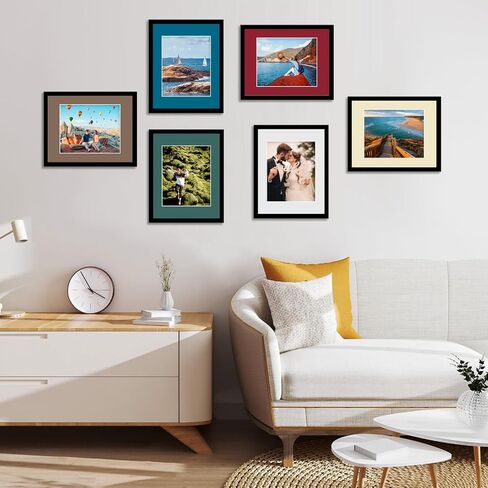 MAXECHO 16 Pack 11"x14" Picture Mats, Mixed Colors Pre-Cut Beveled Frame Matte Boards for 8"x10" Photos, Prints and Artworks in Kuwait