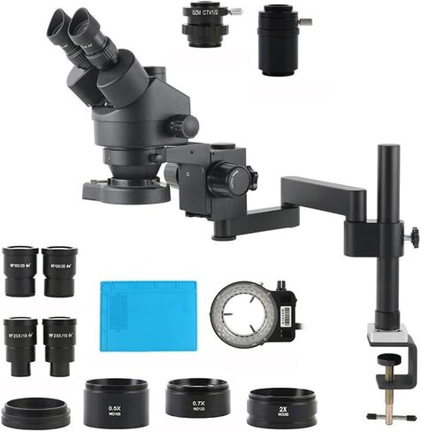 Lab Microscope Replacement Parts 3.5X-180X Zoom Industry Stereo Trinocular Microscope 48MP 4K 2K HDMI USB Video Camera Desktop Folding Stand PCB Soldering Kit in Kuwait