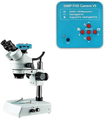 Electronic Microscope Camera USB Digital Laboratory Industrial 38MP HD Biological Stereo Camera Compatible with Phone CPU Repair HDMI VGA (Color : VGA230T Light 13MP) in Kuwait