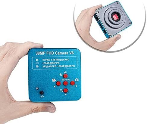 Electronic Microscope Camera USB Digital Laboratory Industrial 38MP HD Biological Stereo Camera Compatible with Phone CPU Repair HDMI VGA (Color : VGA230T Light 13MP) in Kuwait