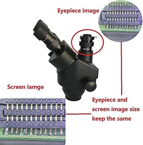 Industrial Solder Repair Toolkit 3.5X-90X Simul Focal Trinocular Stereo Microscope Led Lights Ring Diamonds Jewelry Inspection (Color : 3.5X 90X Black) in Kuwait