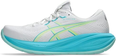 ASICS Women's Gel-Cumulus 28 Running Shoes, 8.5, White/Energy Aqua in Kuwait