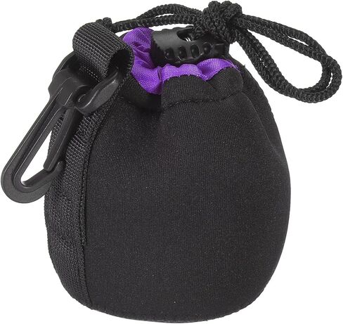 Camera Lens Bag, 2.8" IDx3.9" H Drawstring Lens Pouch with Thick Protective Neoprene, Lens Case for DSLR Camera Lens, Water Coffee Cups, Black, Purple in Kuwait