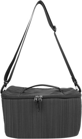 Camera Lens Bag, Waterproof DSLR Camera Lens Case with Strap Insert Partition Bag Portable Protective Shoulder Bag (Black) in Kuwait