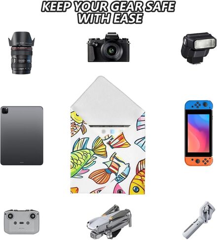 17.7 Inch Multi-Purpose Self-Adhesive Wrap Cloth, Travel Makeup Bag & Camera Lens Protective Wrap for Photography Accessories, Tablet, Phone, Vibrant Fish in Kuwait