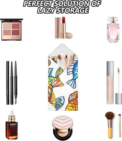 17.7 Inch Multi-Purpose Self-Adhesive Wrap Cloth, Travel Makeup Bag & Camera Lens Protective Wrap for Photography Accessories, Tablet, Phone, Vibrant Fish in Kuwait