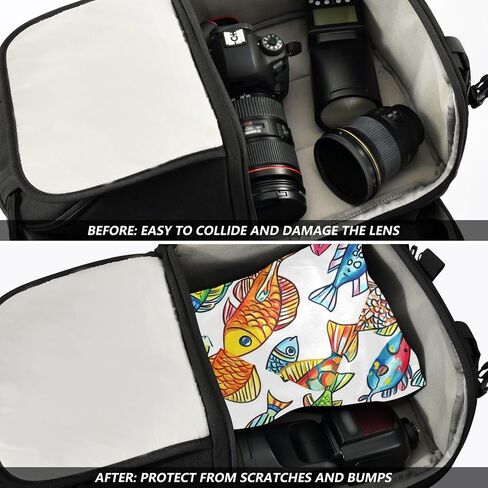 17.7 Inch Multi-Purpose Self-Adhesive Wrap Cloth, Travel Makeup Bag & Camera Lens Protective Wrap for Photography Accessories, Tablet, Phone, Vibrant Fish in Kuwait