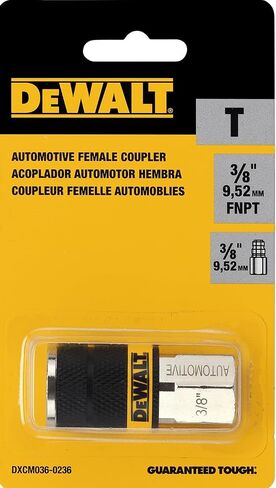 DEWALT 3/8-Inch Body Automotive Air Coupler with 3/8-Inch FNPT: High-Flow 6-Ball Design, 300 PSI in Kuwait