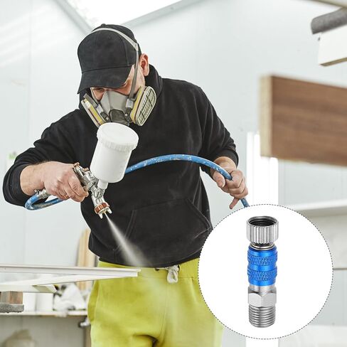 PATIKIL 1/8 Air Brush Connector Adapters, 4pcs Air Brush Quick Connect Air Brush Quick Release Disconnect for Air Brush Hose, Blue Silver in Kuwait