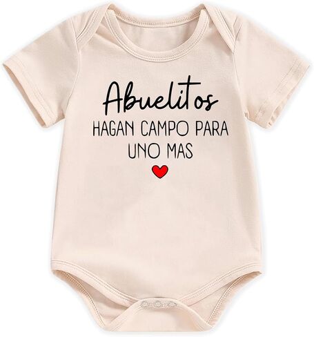 Newborn Infant Baby Boys Girls Funny Bodysuit Short Sleeve Letters Print Romper Announcement Coming Home Outfit in Kuwait