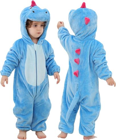 MICHLEY Baby Animal Costume for Kids Christmas Halloween Outfit One-Piece | Pajamas with Zipper, for Boys Girls, Romper Jumpsuit, 0-4T in Saudi Arabia