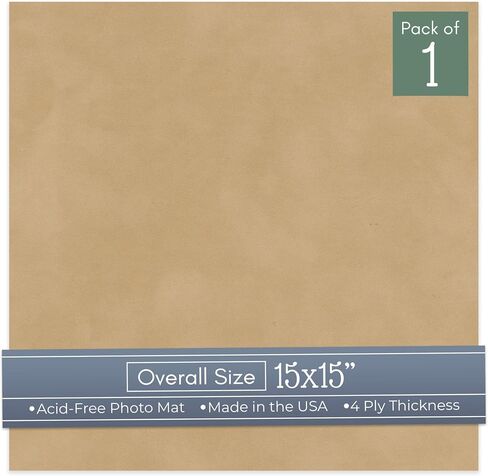 CountryArtHouse Beige Suede 15x15 Uncut Art Mat Board - No Opening - 1 Mat in Kuwait