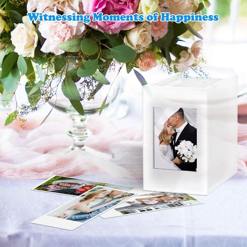 Acrylic Polaroid Frame & Photo Storage Box,for Instax Mini Polaroid Film, 2x3 Instax Frame,with Magnetic Sliding Cover Photos Display,Graduation Gifts Wedding Guest Book Alternative for Reception in Kuwait