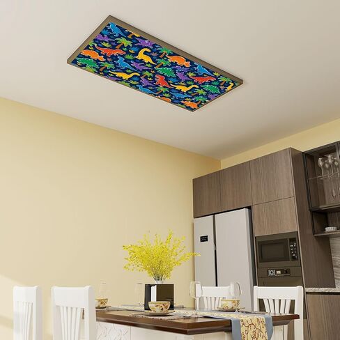 6 Pack Fluorescent Light Covers Seamless Colorful Dinosaurs Dinosaur Silhouette Decorative Magnetic Ceiling Covers Light Shade Panel for Classroom Office 4 x 2 ft in Kuwait